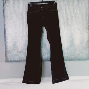 Cache Vintage Dark Brown Mid-Rise Faux Flared Boot Cut Pants Sz-4